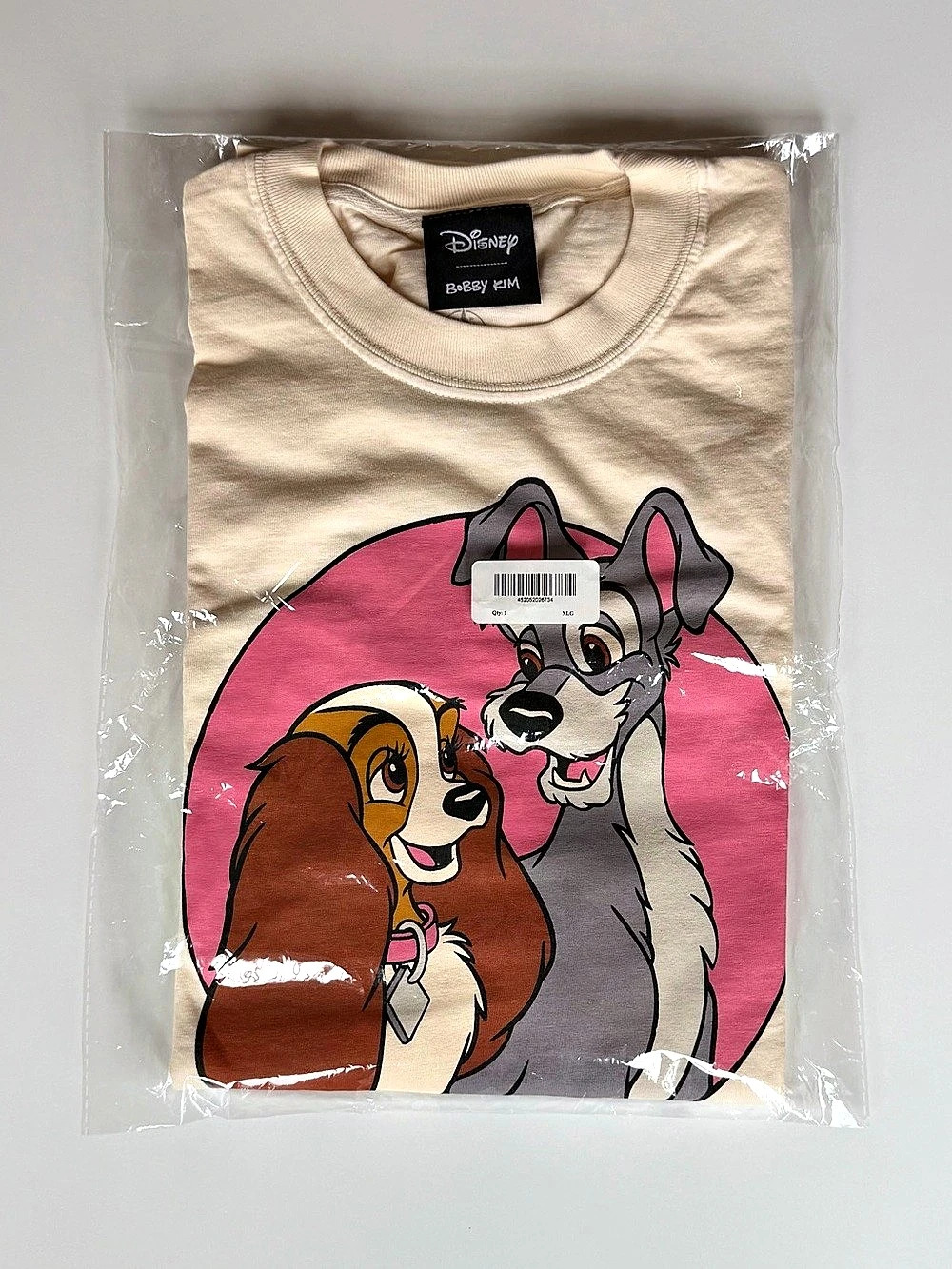 NWT Disney x Bobby Kim Lady and the Tramp T-Shirt Ivory XL Limited Release